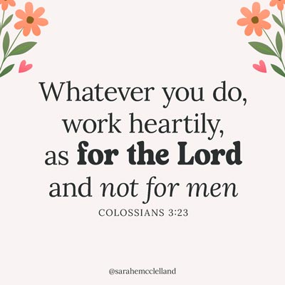 Whatever you do, work heartily, as unto the Lord and not for men Colossians 3:23 | Measuring success God's way