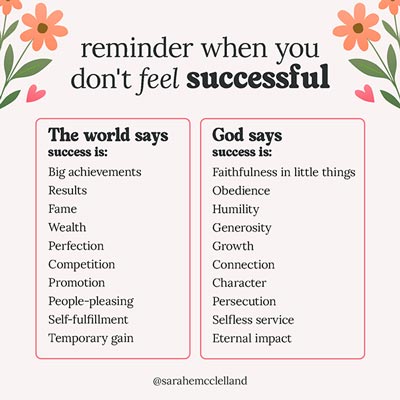 Measuring success God's way